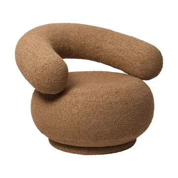 Orbo Lounge-stol - Raw bouclé - Tan - Ferm Living
