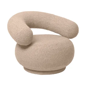 Orbo Lounge-stol svingbar - Raw bouclé - Natural - Ferm Living