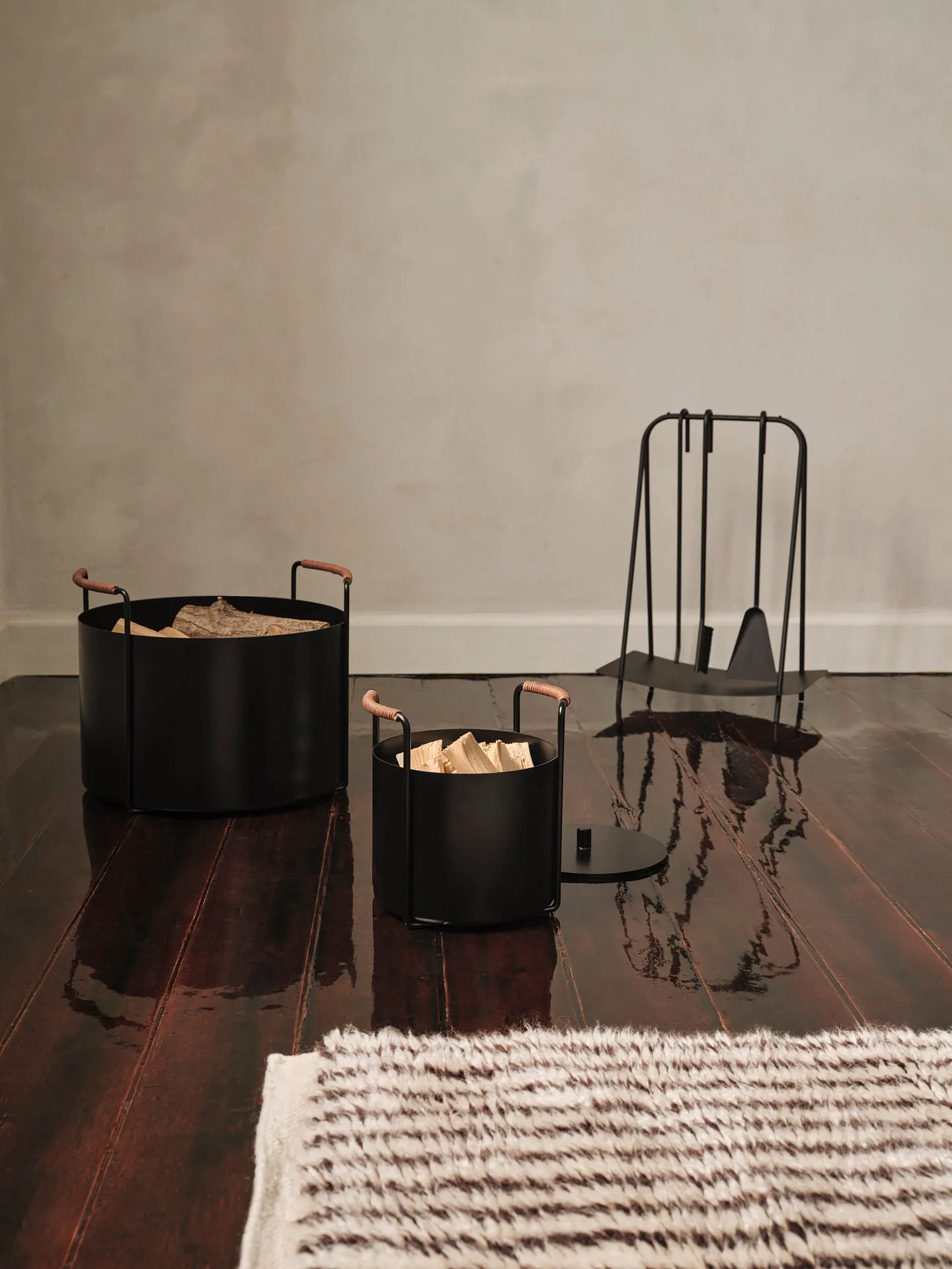 Port vedkorg, 42x40x32,4 cm, Black Ferm Living