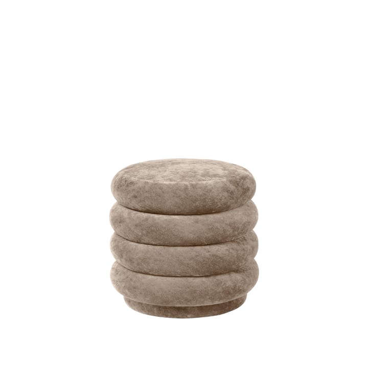 Pouf Round sittepuff - tekstil faded velvet 26 beige - Ferm Living