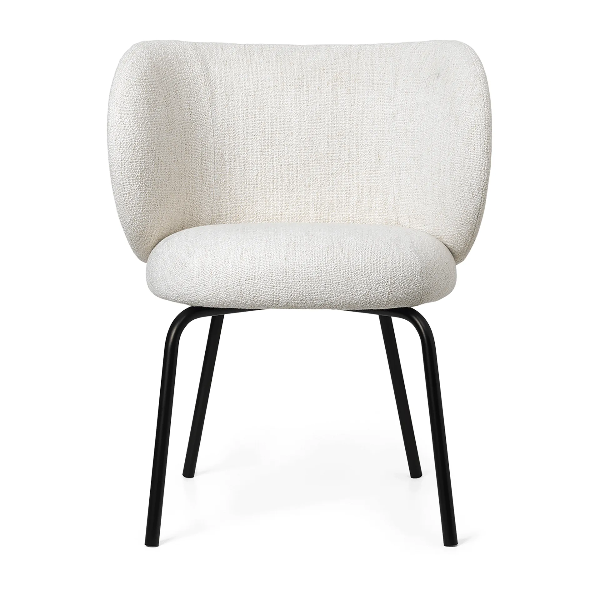 Rico dining chair bouclé, Offwhite-black Ferm Living