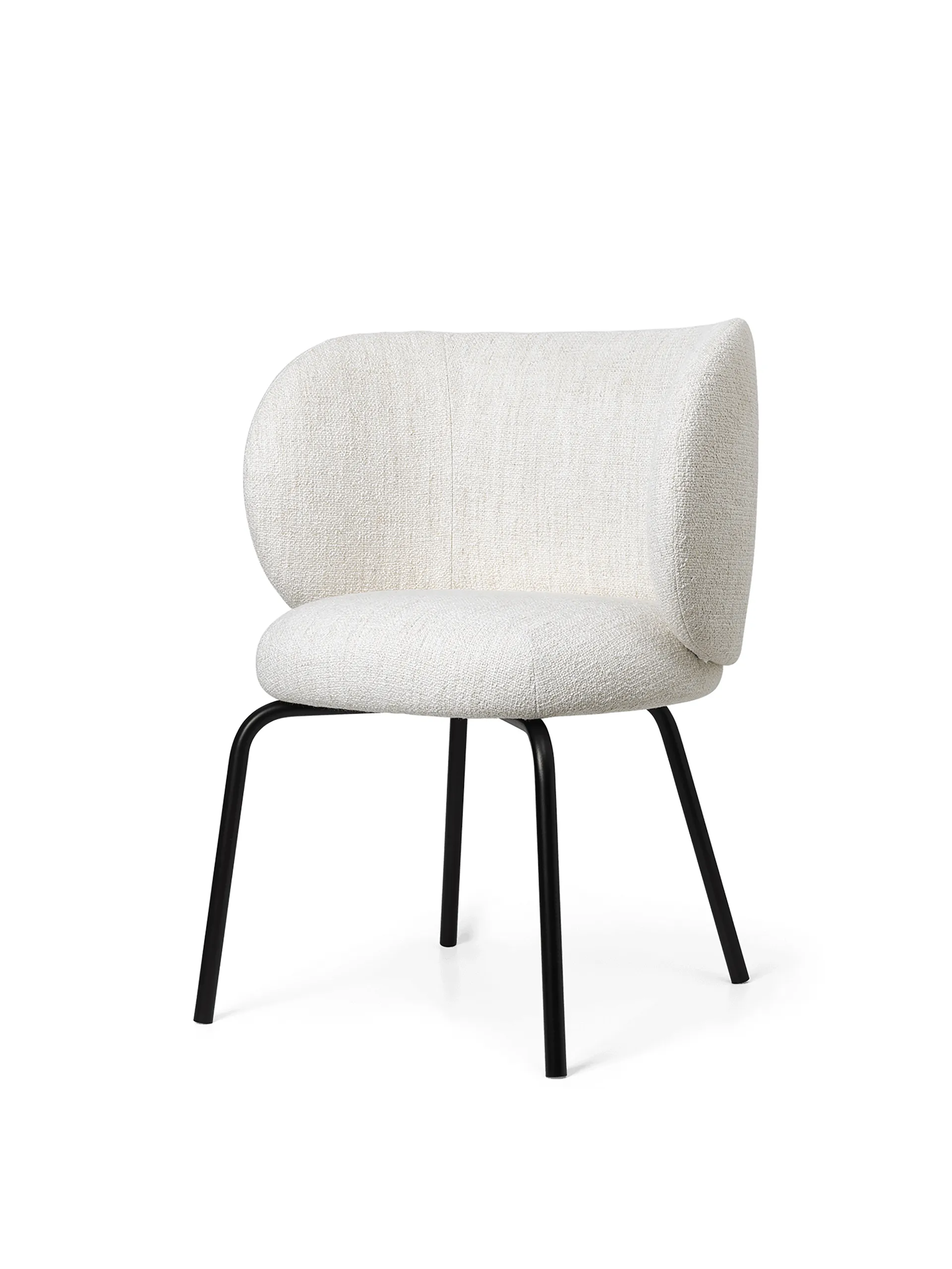 Rico dining chair bouclé, Offwhite-black Ferm Living
