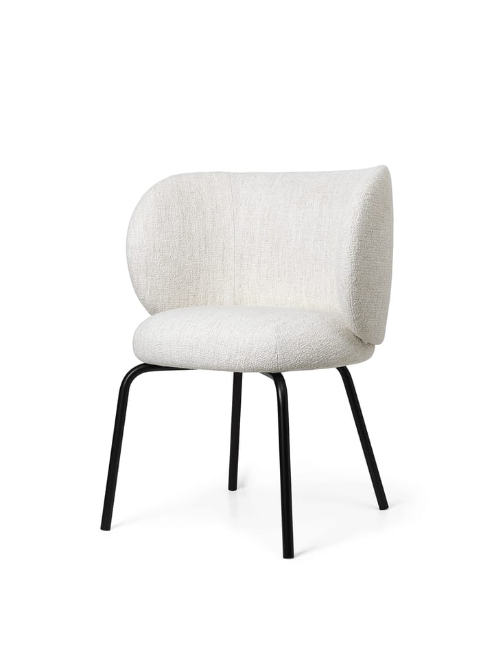 Rico dining chair bouclé, Offwhite-black Ferm Living