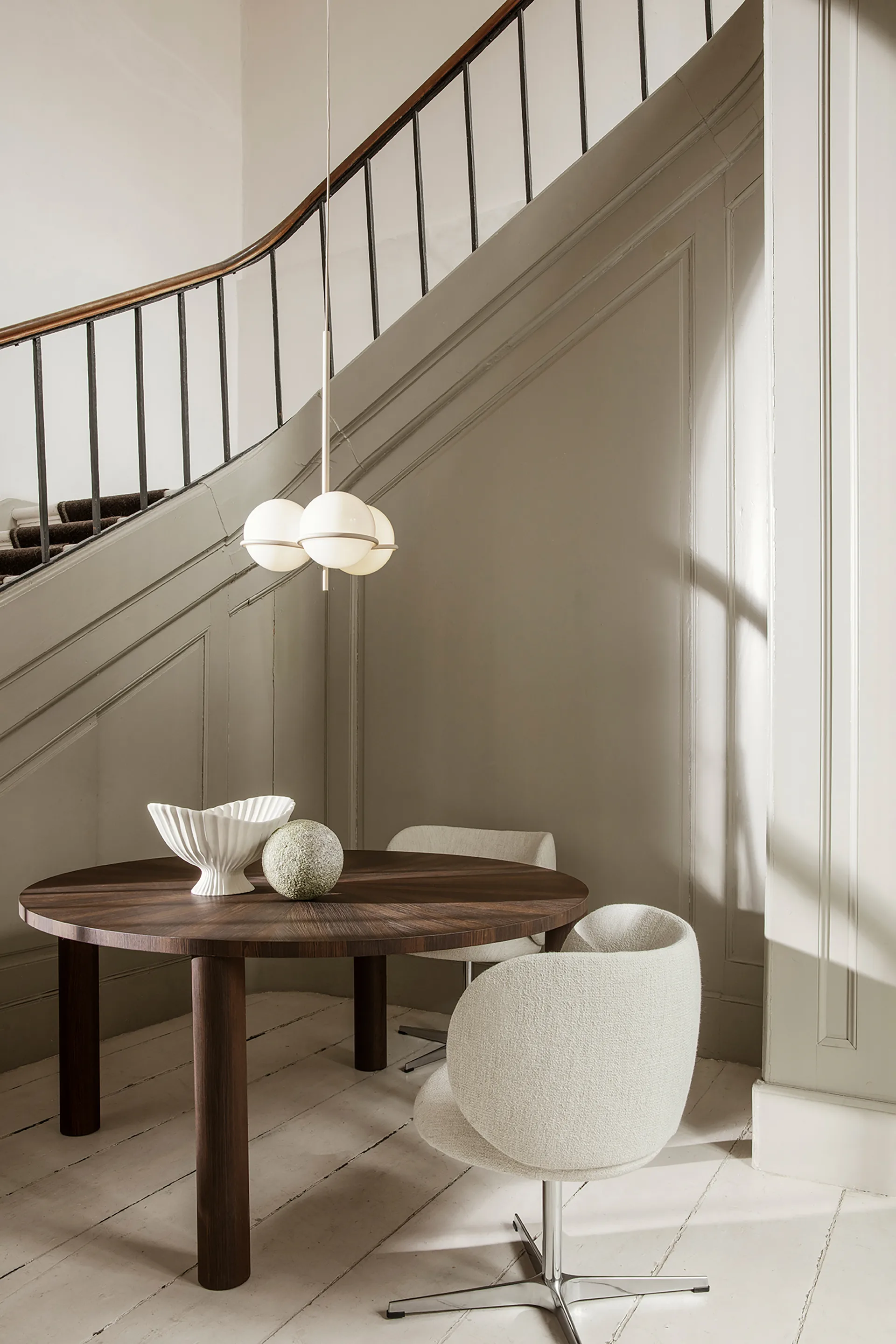 Rico dining chair swivel bouclé, Offwhite Ferm Living