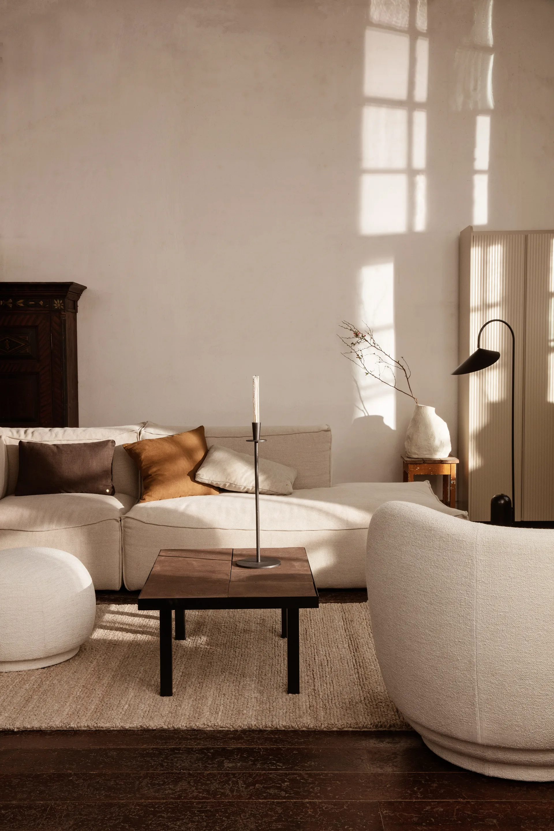 Rico lounge chair boucle, Wool bouclé off-white Ferm Living