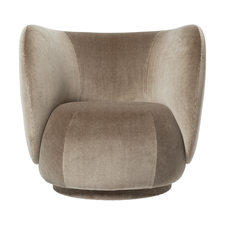 Rico lounge chair lenestol swivel - Devoré velvet-Flint grey - Ferm Living