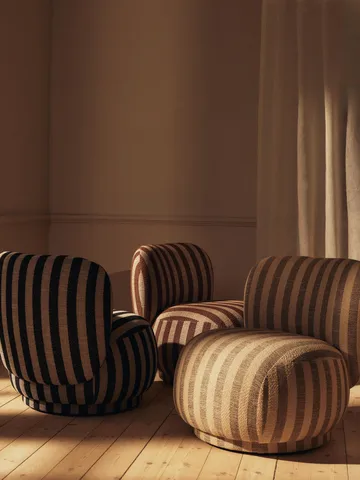 Rico lounge chair piccolo lenestol - Louisiana, Sand-chocolate - Ferm Living