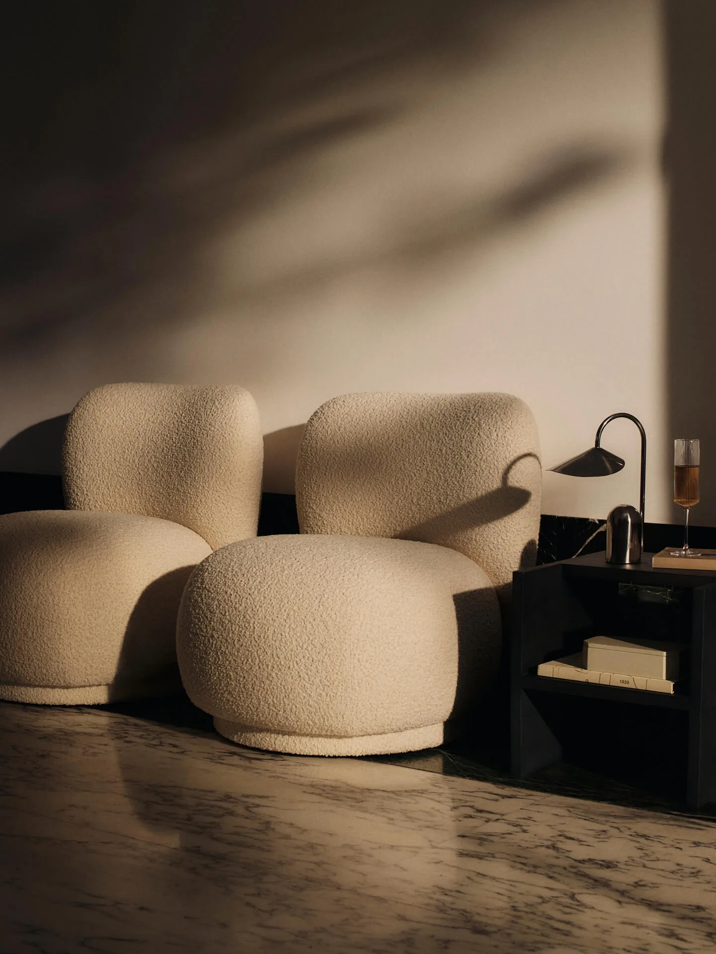 Rico lounge chair piccolo lenestol, Nordic Bouclé-Off-white Ferm Living