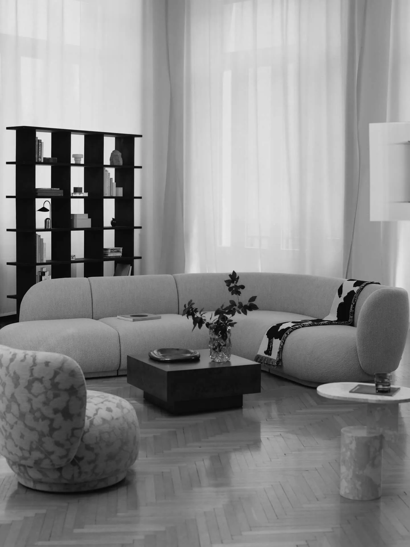 Rico open sofa modul L, Soft bouclé-natural Ferm Living