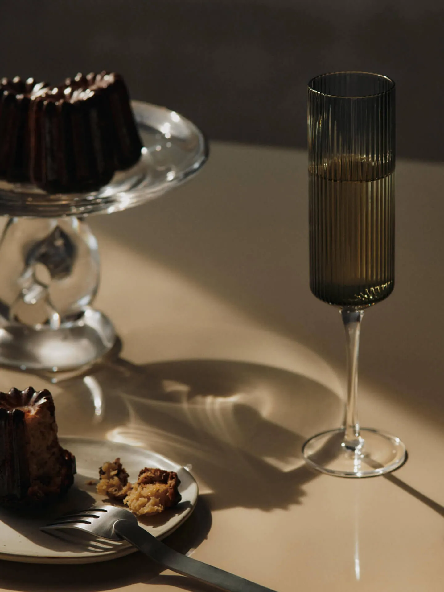 Ripple Champagne flutes champagneglass 15 cl 2-pakning, Smoked Grey Ferm Living