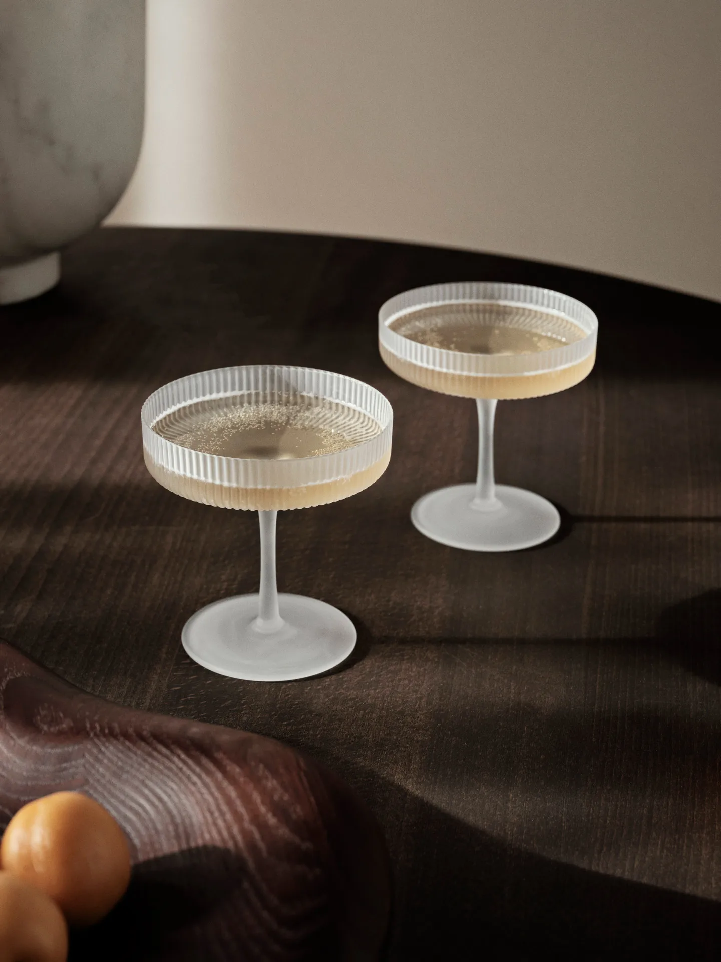 Ripple champagneglass 2-pakn., Frosted Ferm Living
