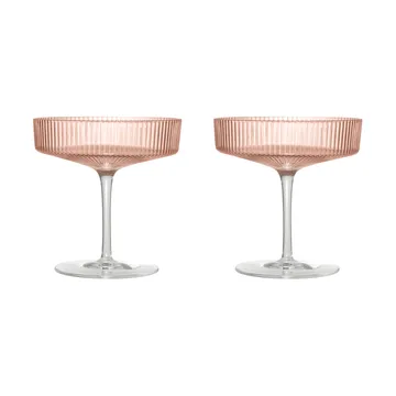 Ripple champagneglass 2-pakning - Blush - Ferm Living