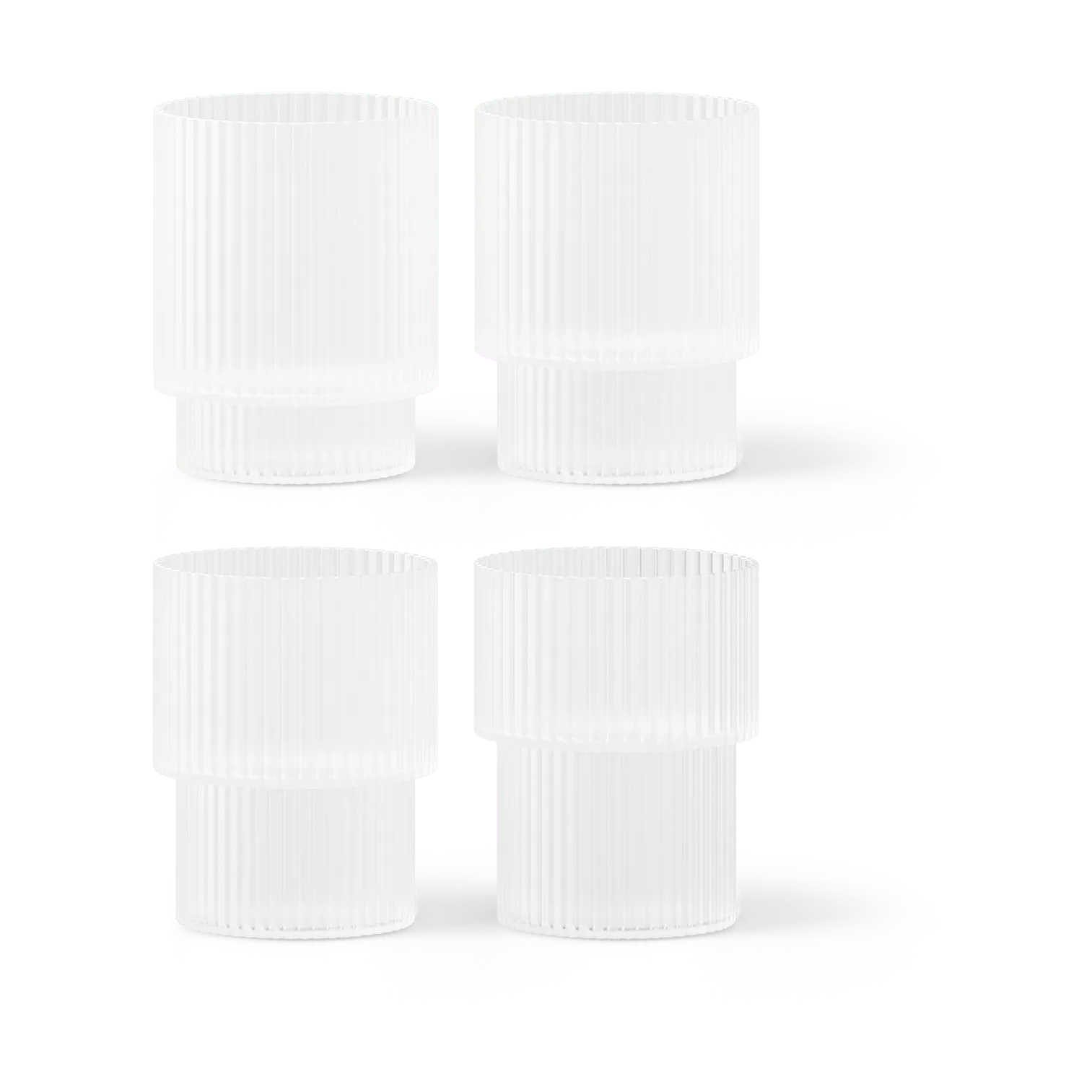 Ripple glass 4-pakning, Frosted Ferm Living