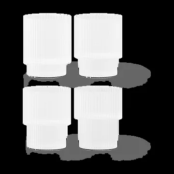 Ripple glass 4-pakning - Frosted - Ferm Living