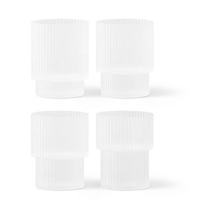 Ripple glass 4-pakning - Frosted - Ferm Living