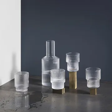 Ripple glass 4-pakning - klar - Ferm Living