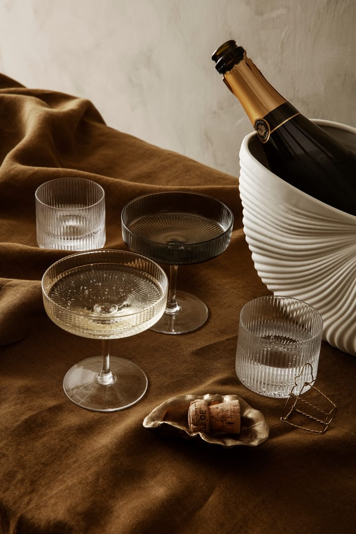 Ripple glass lavt 4-pakning, Clear Ferm Living
