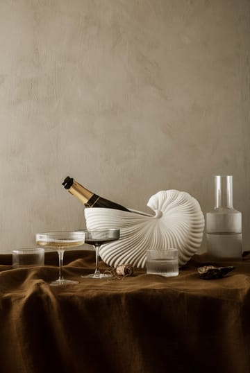 Ripple glass lavt 4-pakning - Clear - Ferm Living