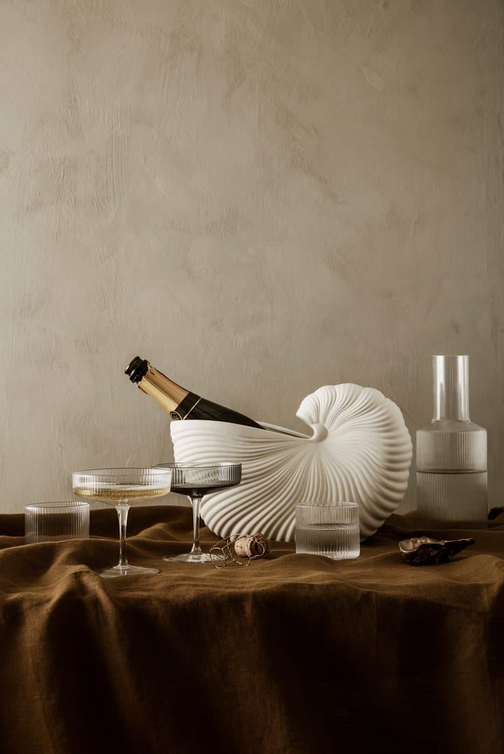 Ripple glass lavt 4-pakning, Clear Ferm Living