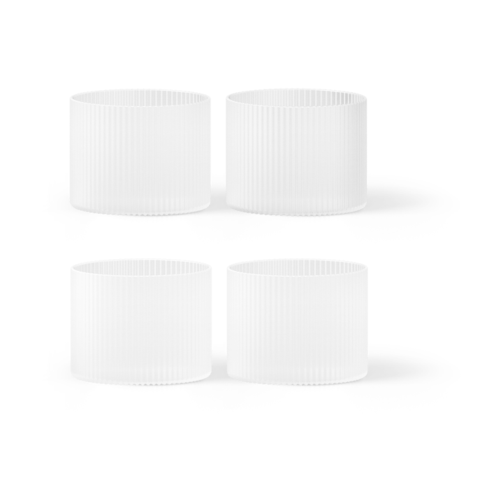 Ripple glass lavt 4-pakning - Frosted - Ferm Living