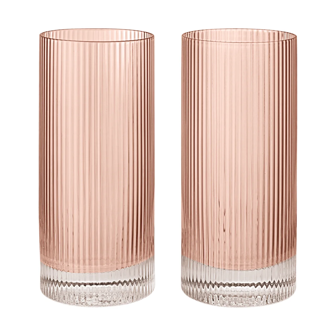 Ripple Highball glass 48 cl 2‑pakning, Blush Ferm Living