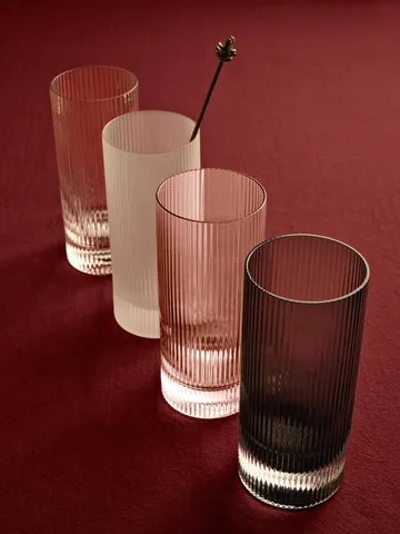 Ripple Highball glass 48 cl 2‑pakning - Smoked grey - Ferm Living