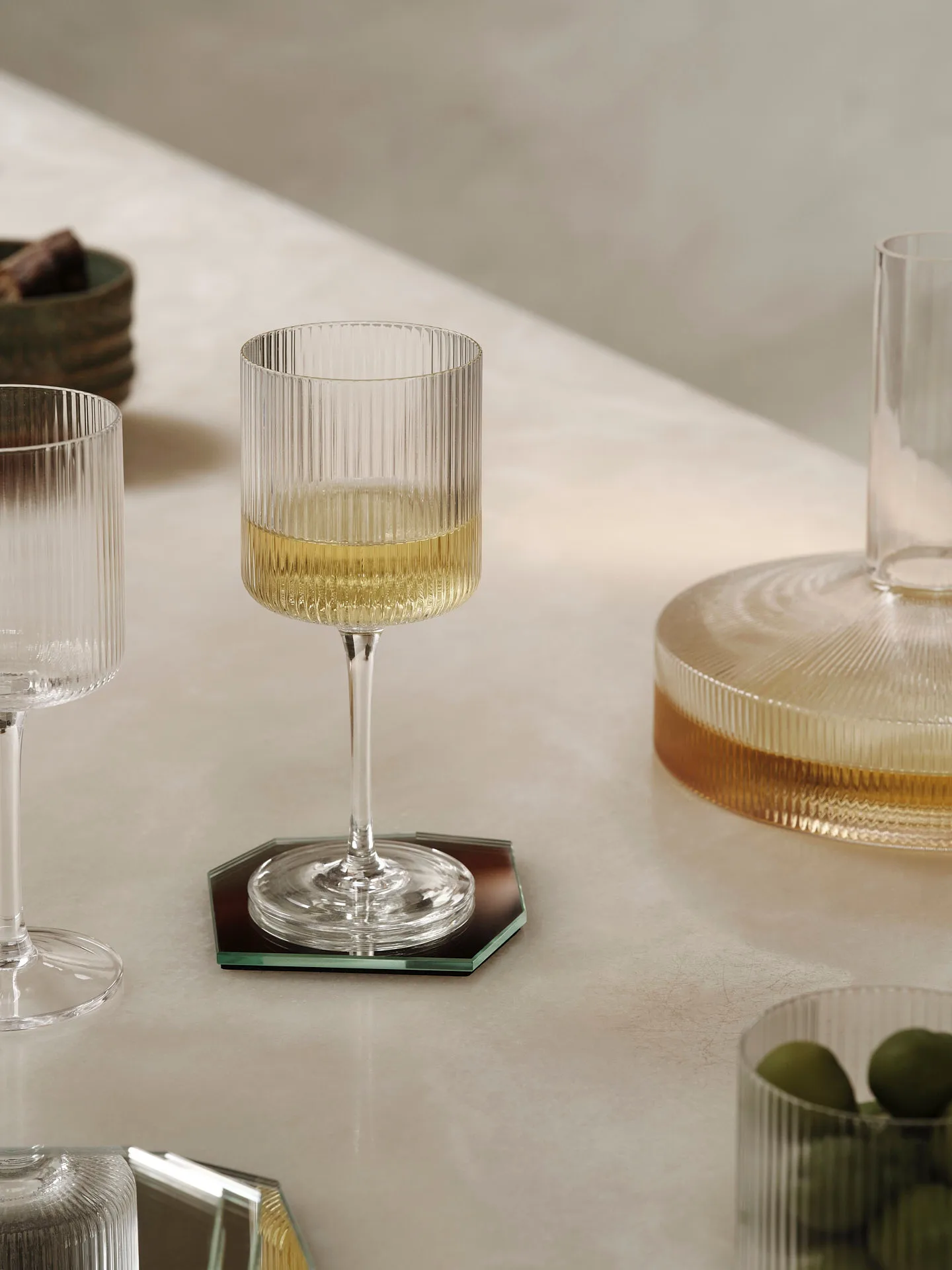 Ripple hvitvinsglass 26 cl 2-pakning, Clear Ferm Living