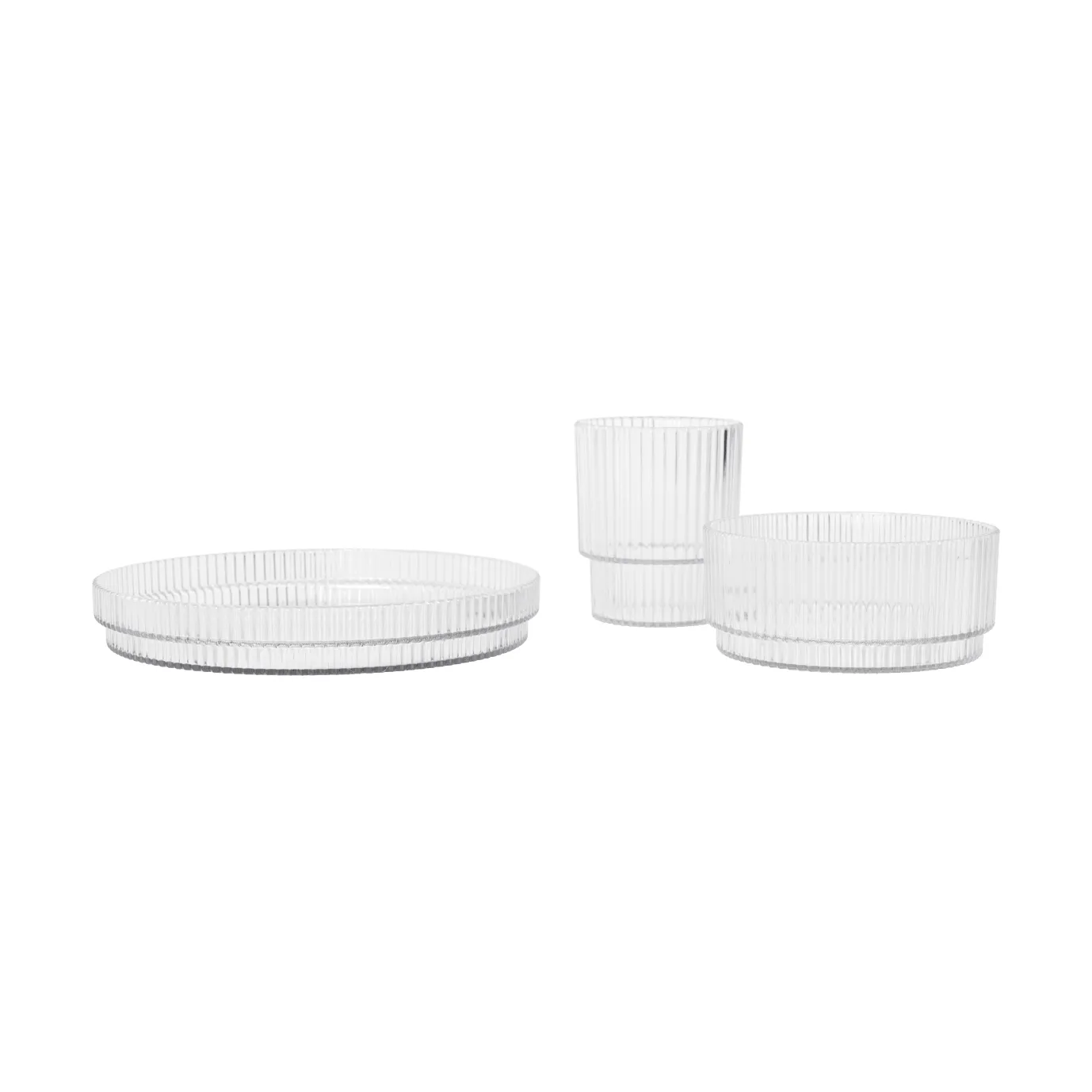 Ripple kids barneservise, Clear, 3 deler Ferm Living