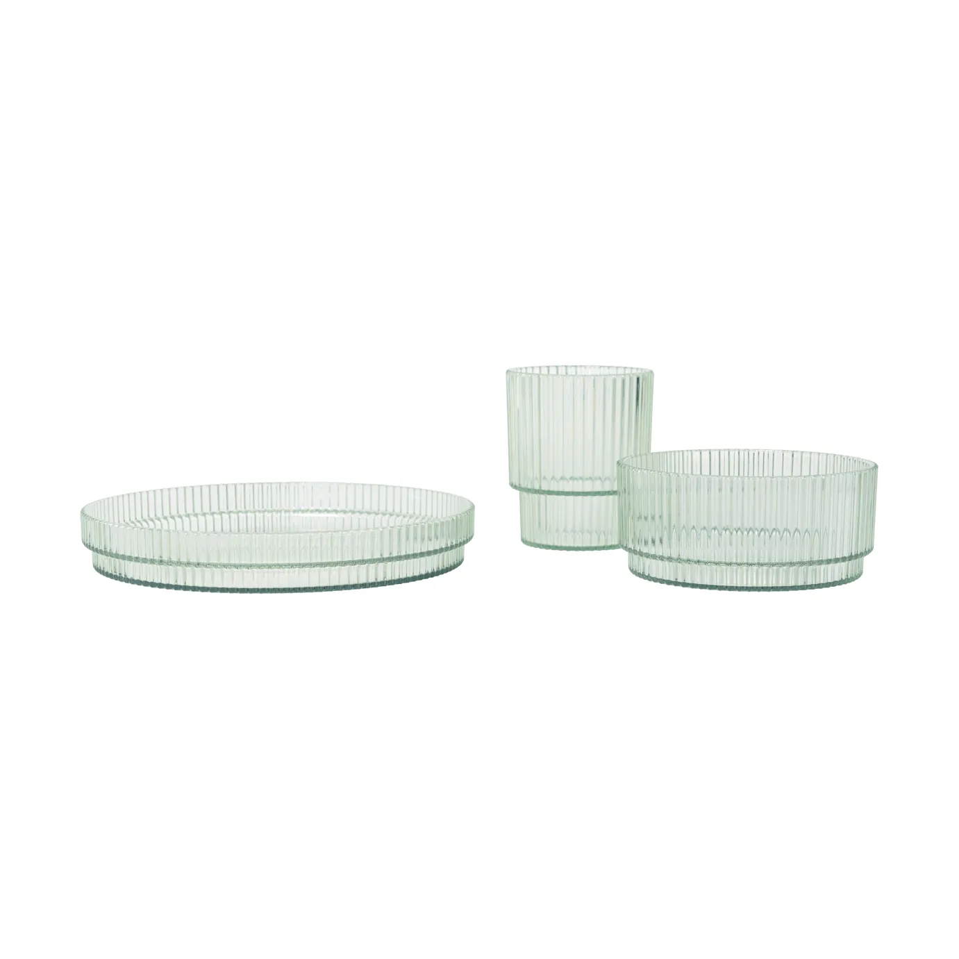 Ripple kids barneservise, Tea green, 3 deler Ferm Living