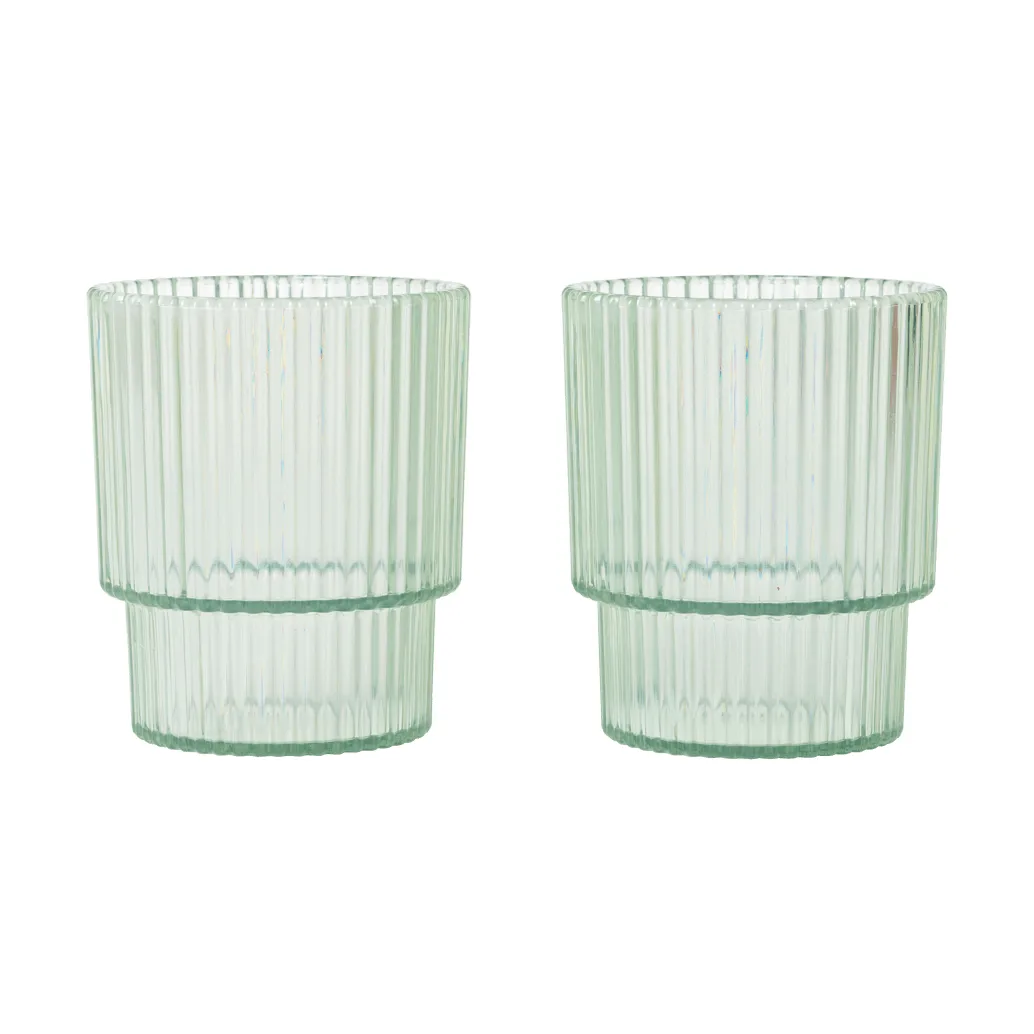 Ripple kids glass, Tea green, 2-pakning Ferm Living