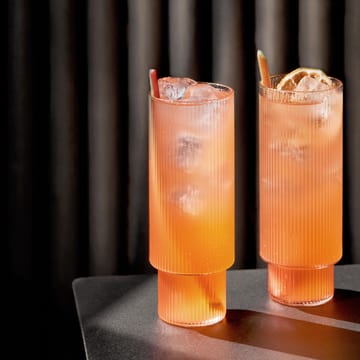 Ripple long drink glass 4-pakk - klar - Ferm Living