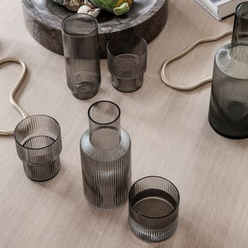 Ripple long drink glass 4-pakk - Smoked grey - Ferm Living