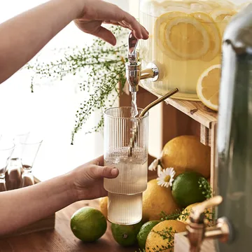 Ripple long drink glass 4-pakning - klar - Ferm Living