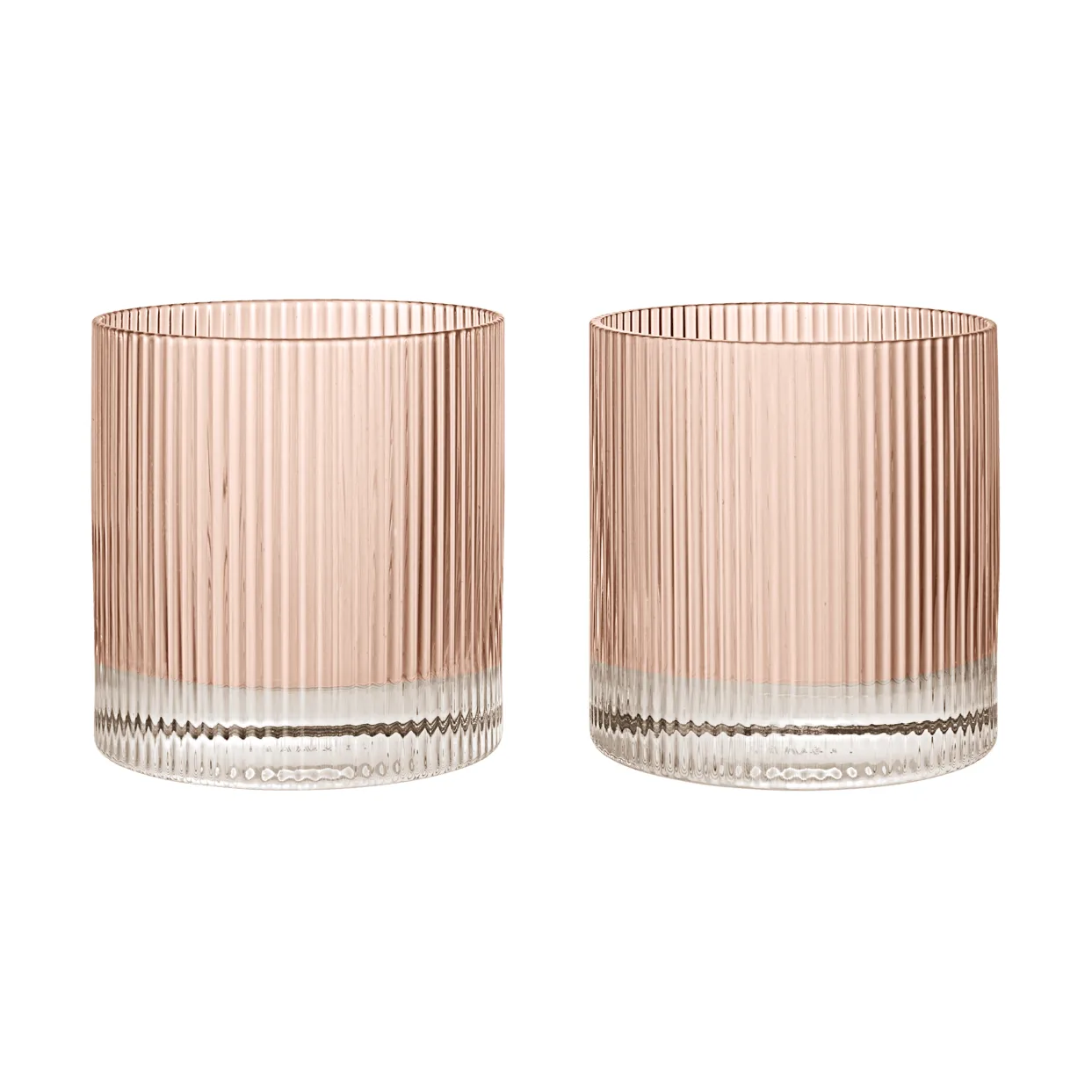 Ripple tumbler glass 25 cl 2-pakning, Blush Ferm Living