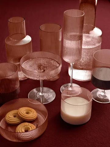 Ripple vinglass 2-pakning - Blush - Ferm Living