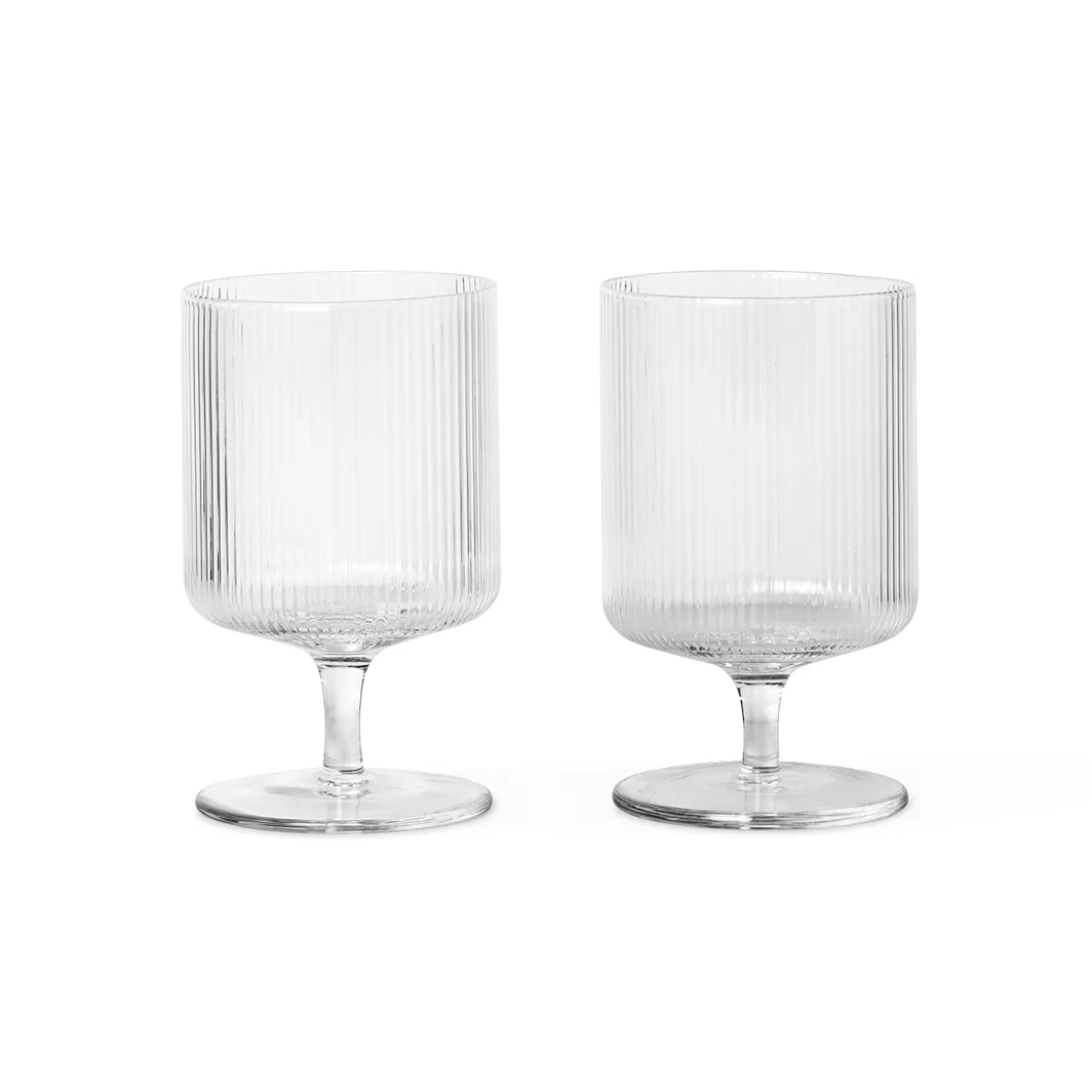 Ripple vinglass 2-pakning, Klar Ferm Living