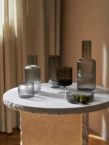 Ripple vinglass 2-pakning - Smoked grey - Ferm Living