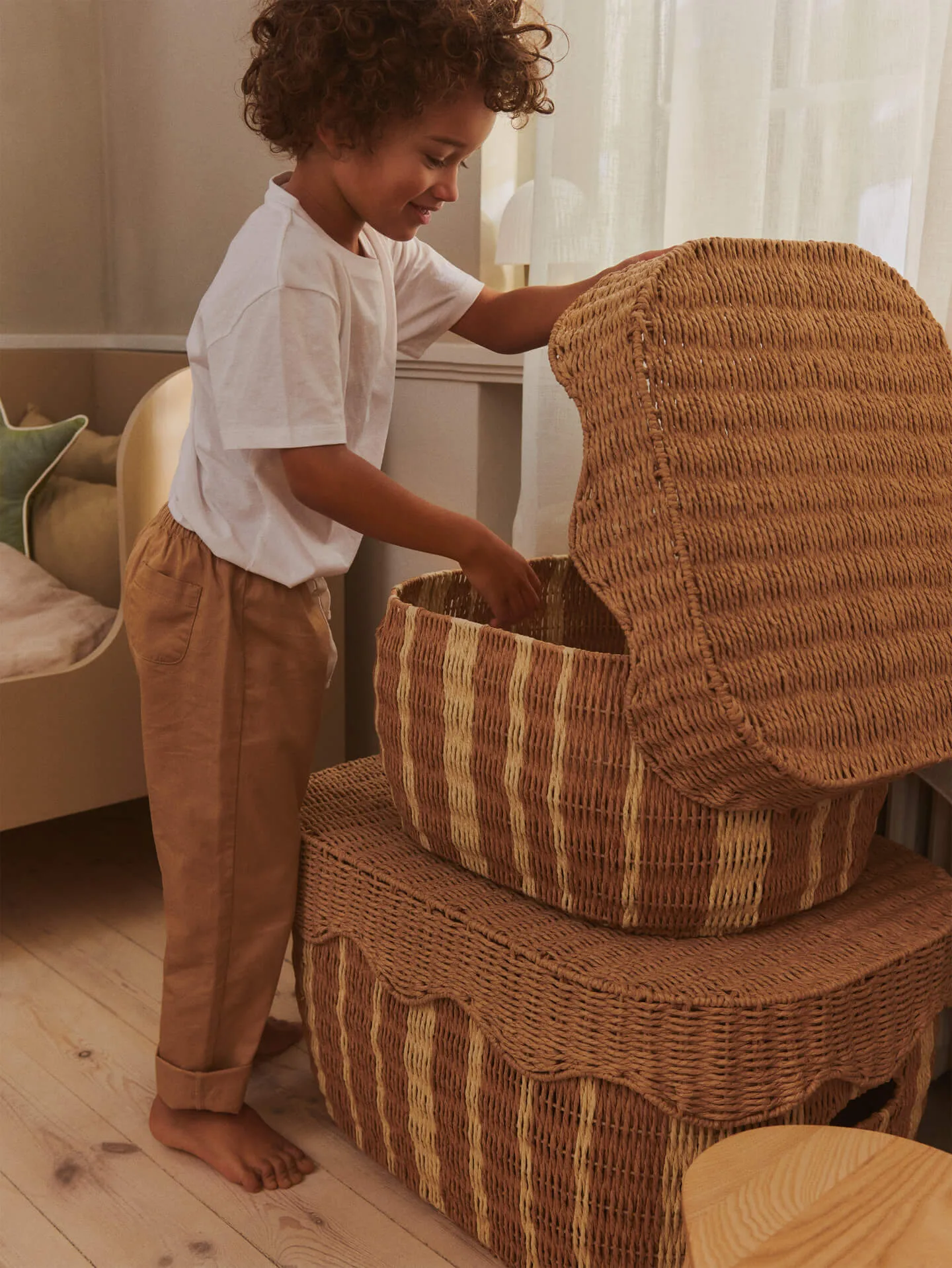 Rivan oppbevaringskurv 2 deler, Natural-off-white Ferm Living