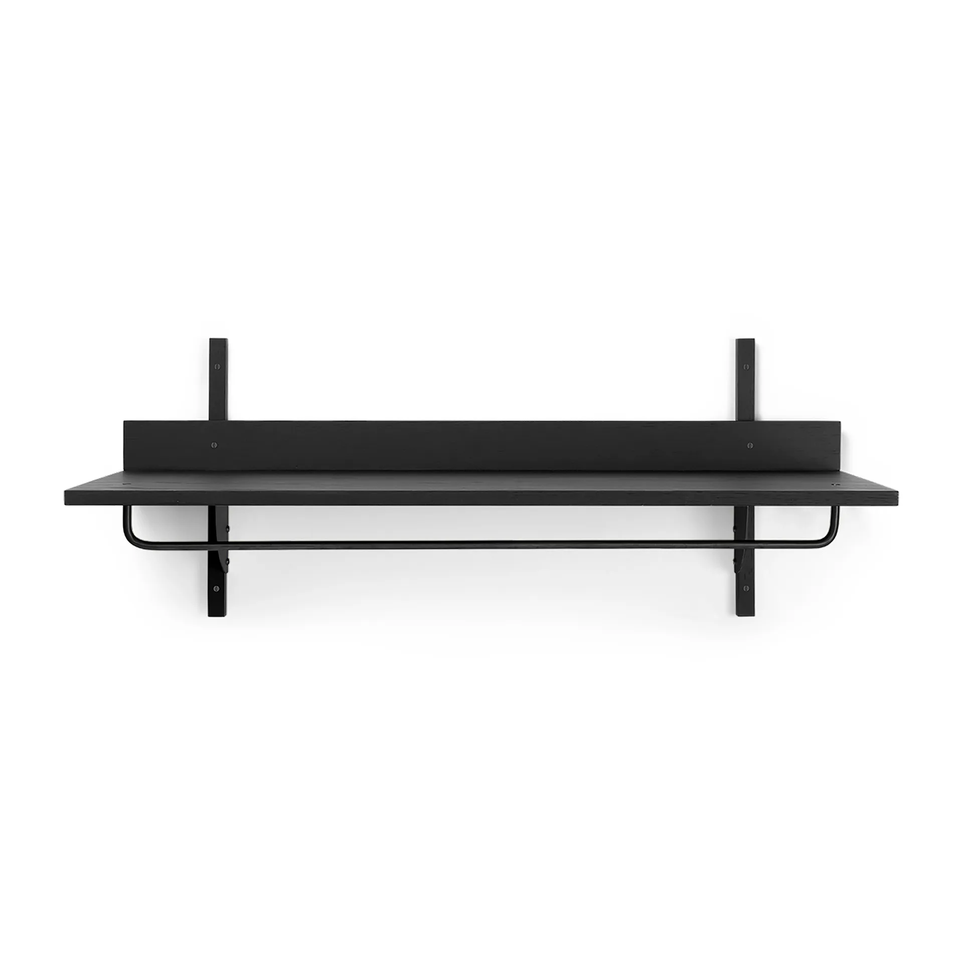 Sector hylle med stang 37 x 87 cm, Black ash-black brass Ferm Living
