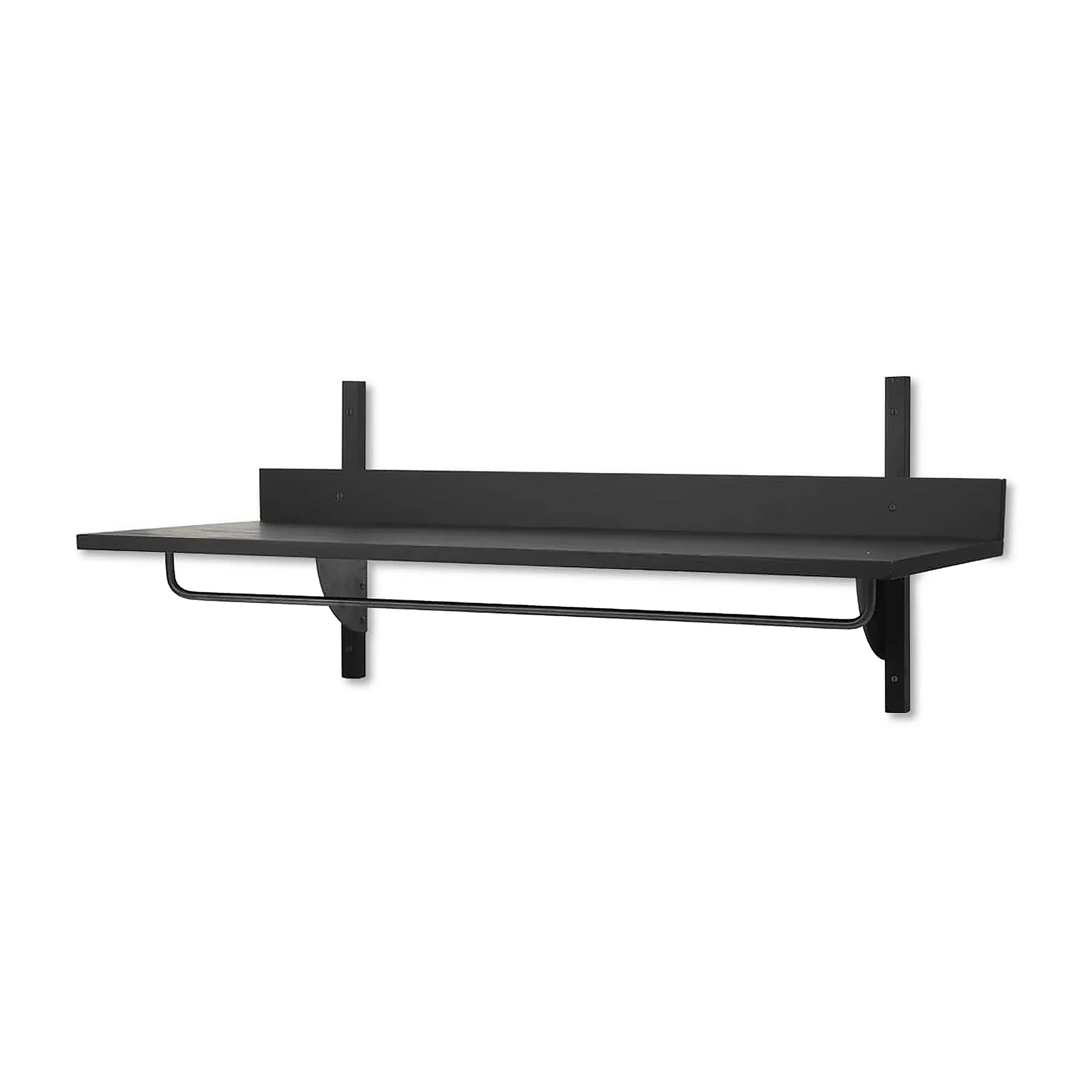 Sector hylle med stang 37 x 87 cm, Black ash-black brass Ferm Living