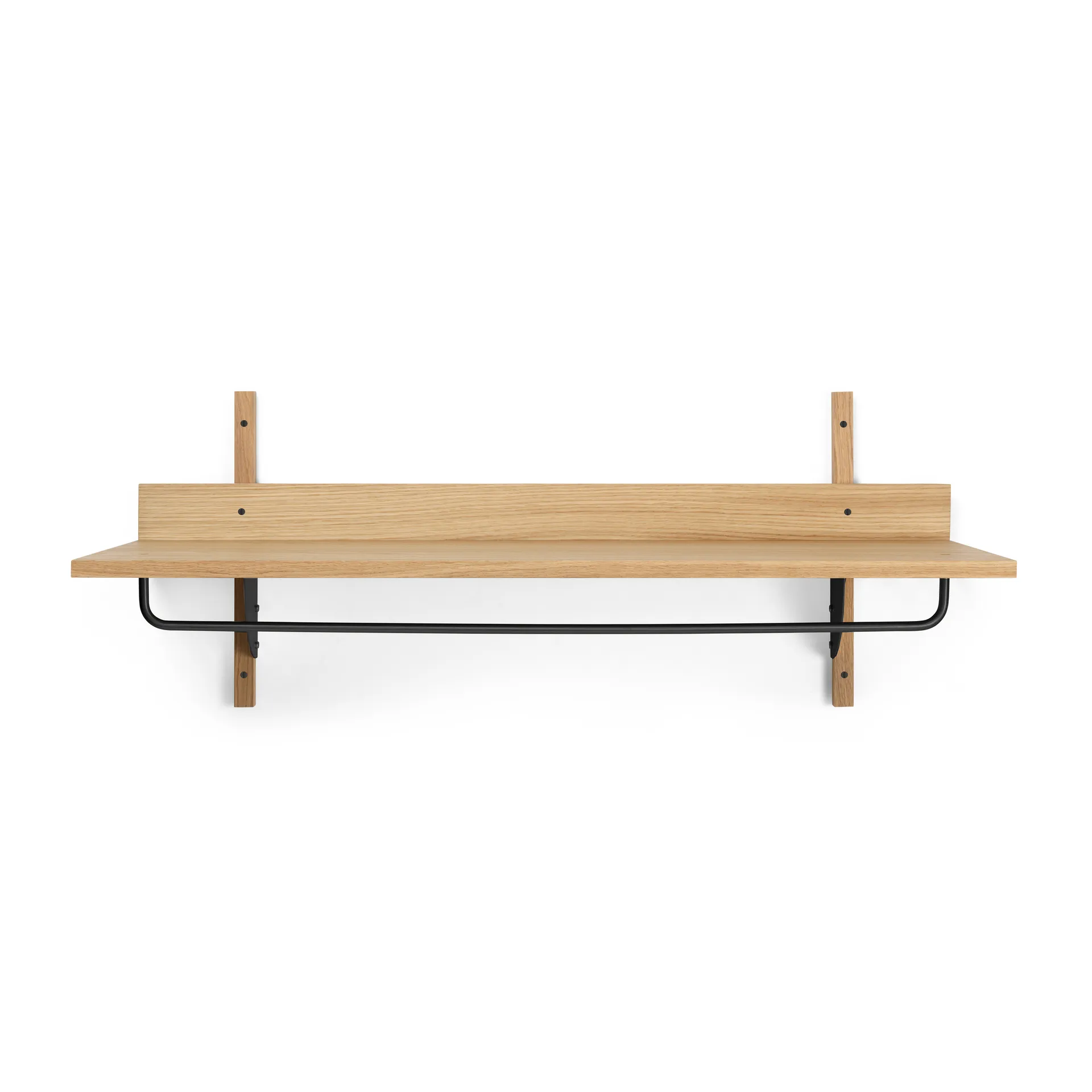 Sector hylle med stang 37 x 87 cm, Oak-black-brass Ferm Living