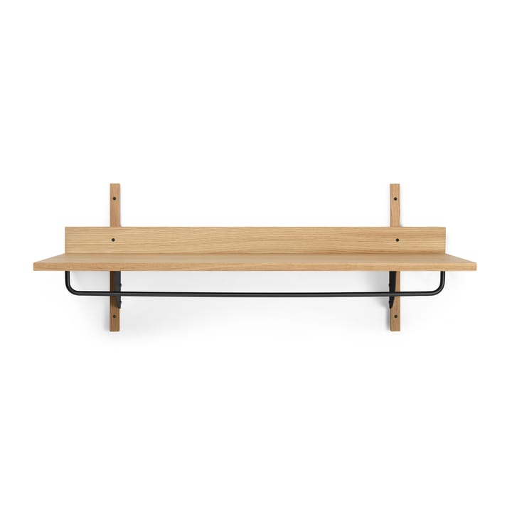 Sector hylle med stang 37 x 87 cm - Oak-black-brass - Ferm Living