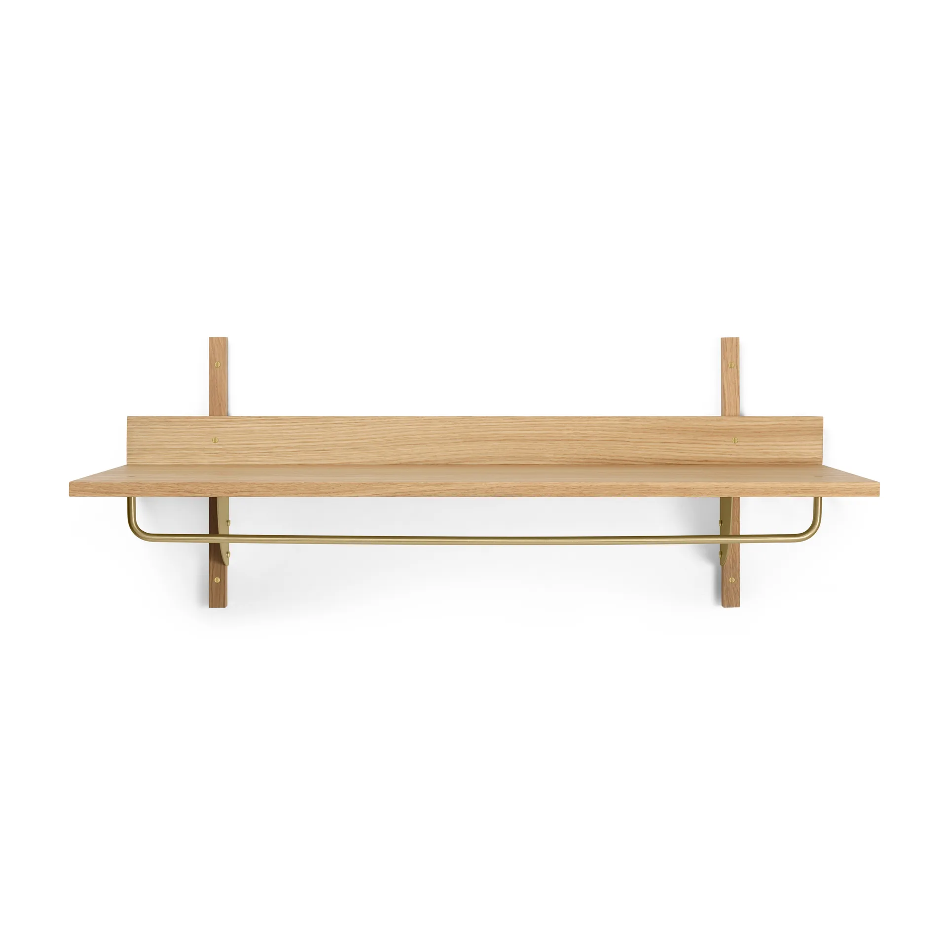 Sector hylle med stang 37 x 87 cm, Oak-brass Ferm Living