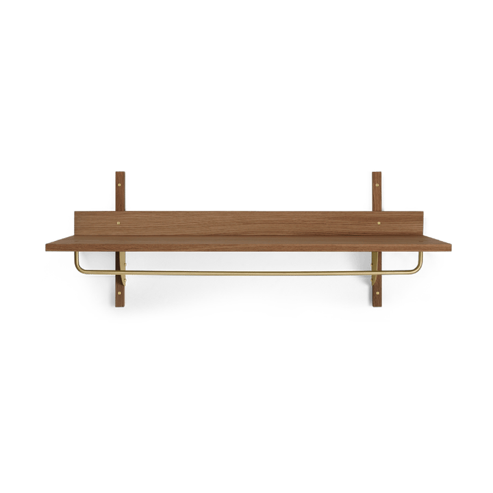 Sector hylle med stang 37 x 87 cm - Smoked Oak, brass - Ferm Living