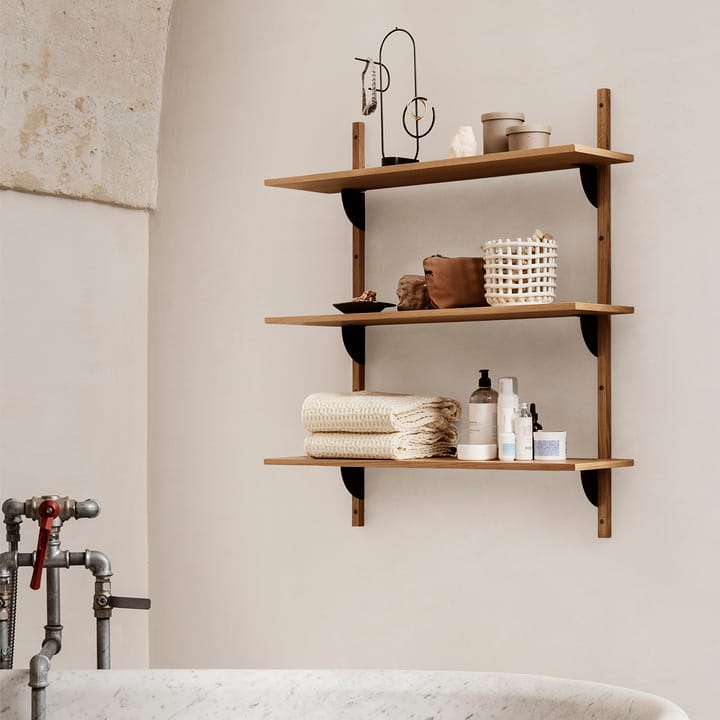 Sector hylle triple wide, Eik-svart Ferm Living