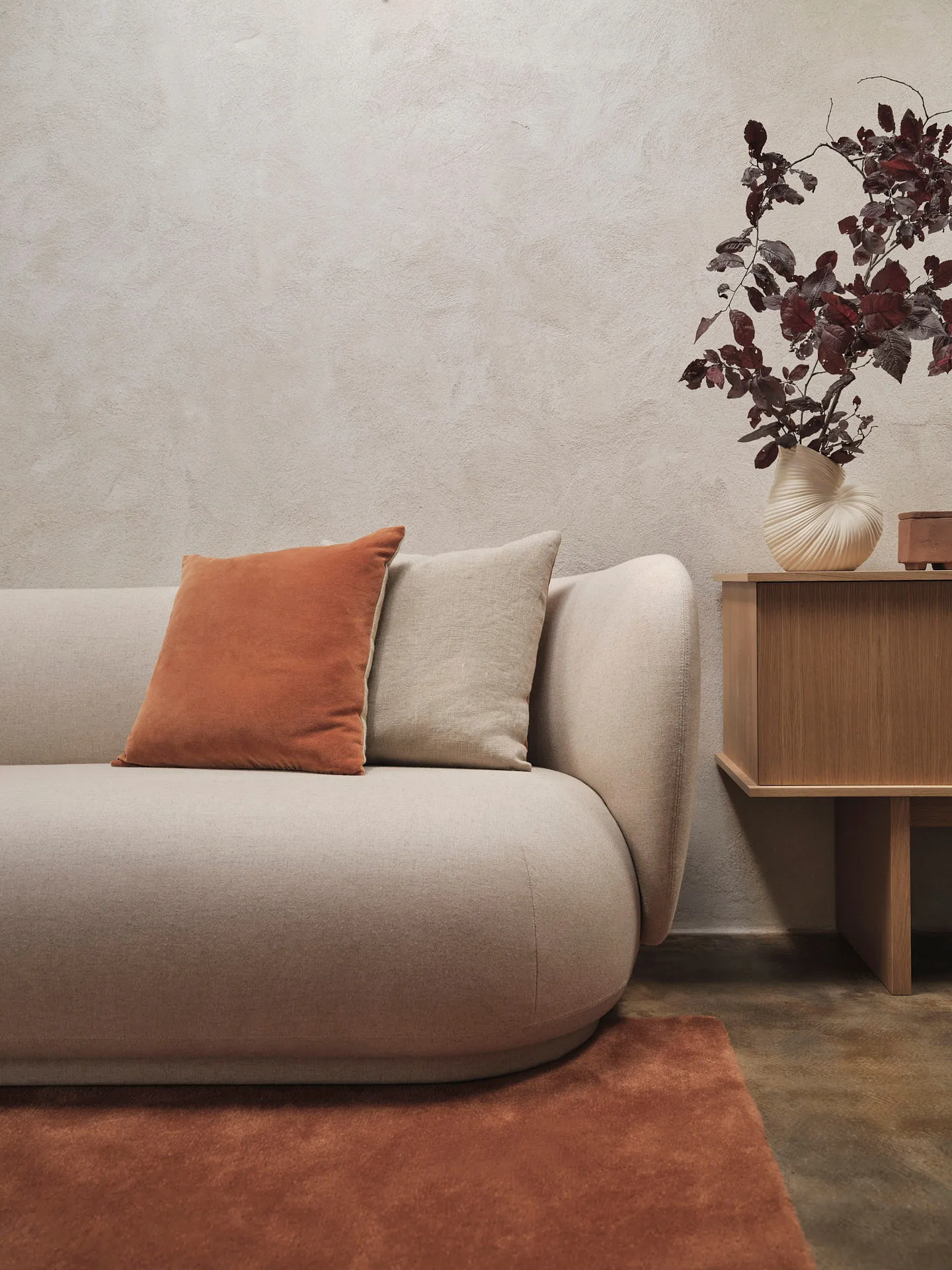 Senti pute 50x50 cm, Baked clay Ferm Living