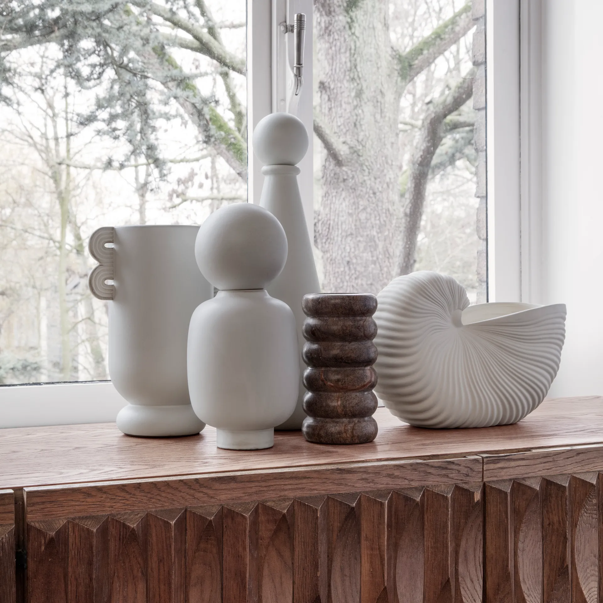 Shell krukke, Off white, 31x15x21 cm Ferm Living