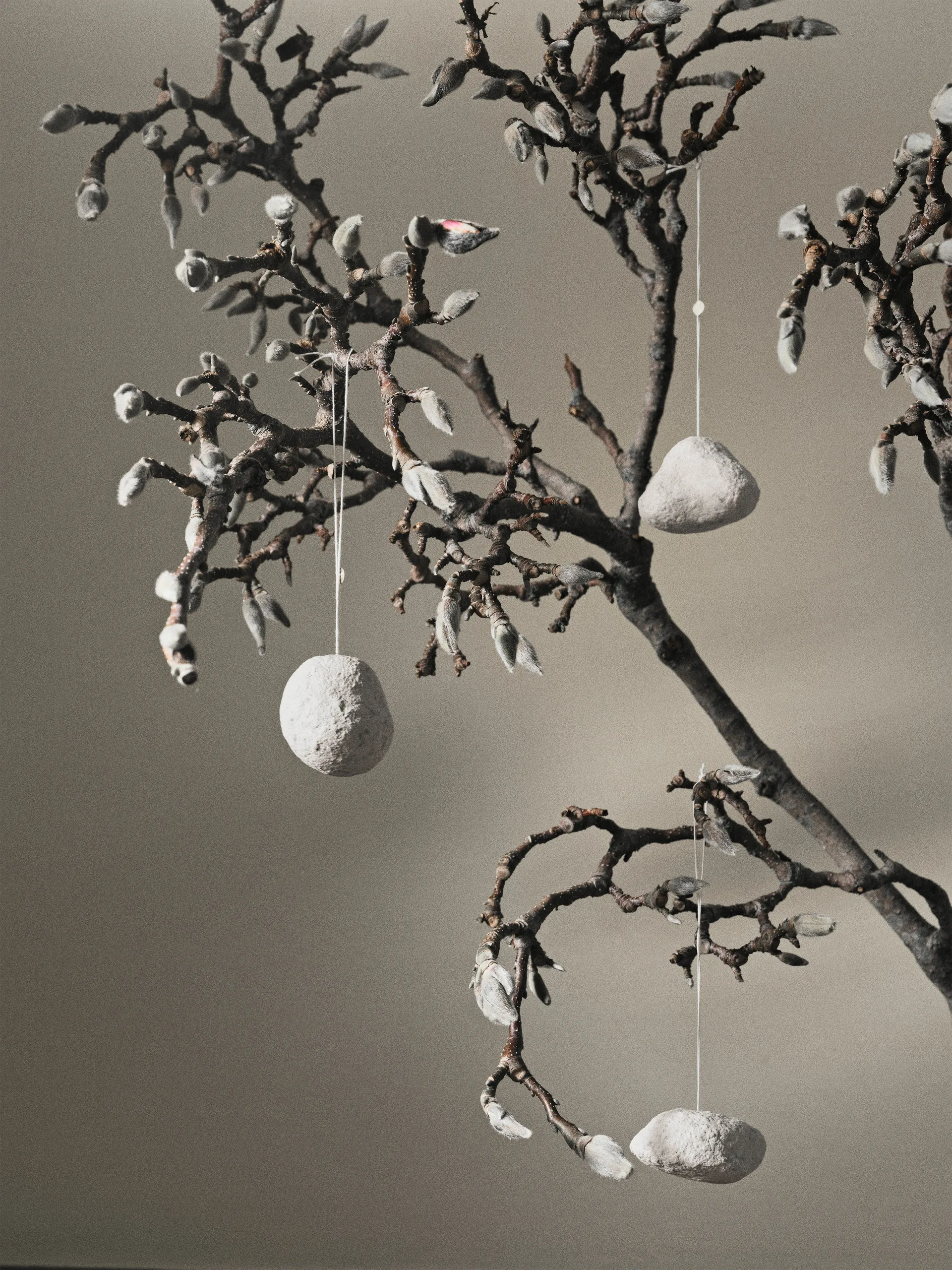 Snowball ornaments juletrepynt 3 deler, White Ferm Living