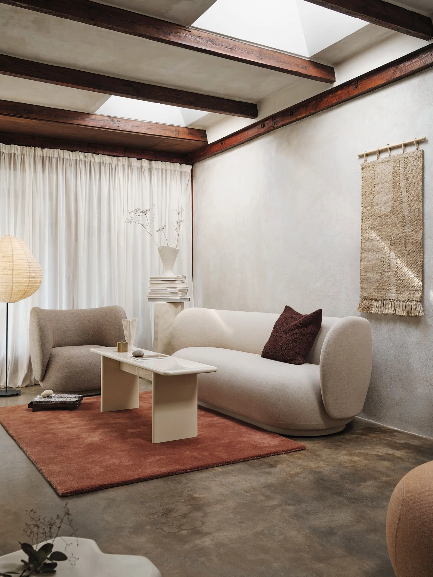 Stille tuftet teppe, Red brown, 140x200 cm Ferm Living