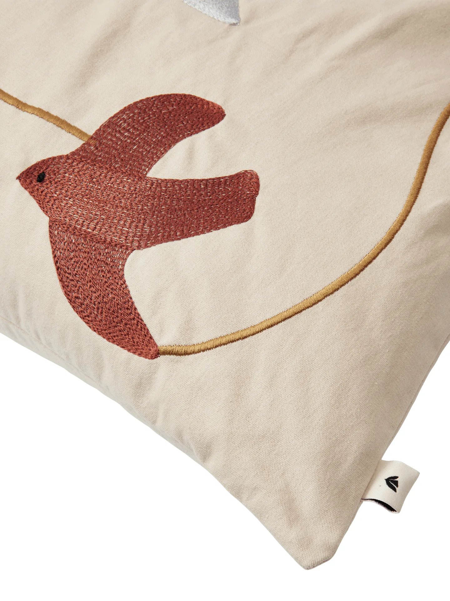 Swif bird brodert putetrekk 40x60 cm, Multi Ferm Living